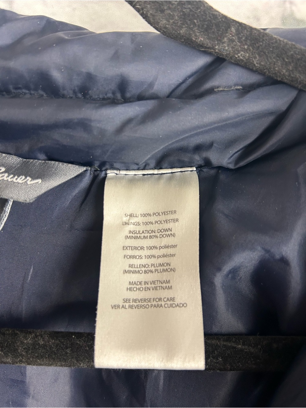 Eddie Bauer EB650 Packable Down Puffer Jacket Navy Blue Full Zip 2XL - Picture 3 of 7